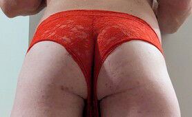 Red Panties And Black Dress