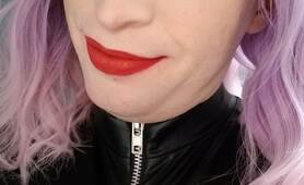 Red Lips And Purple Hair