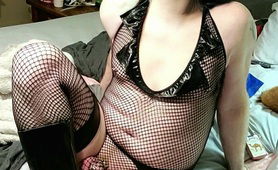 Melissa Bredbottom In Fishnet Lingerie