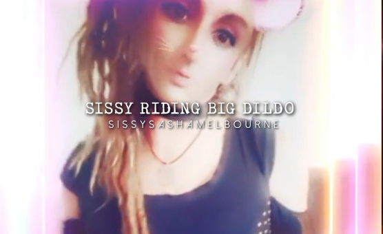 Sissy Riding Big Dildo